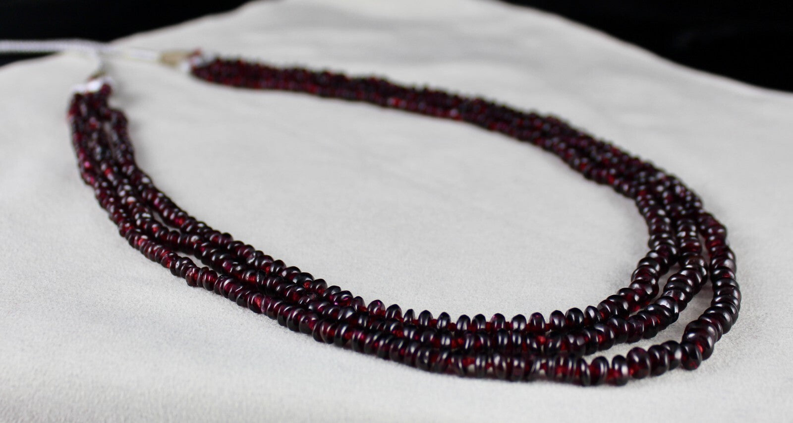 Natural Garnet Beads 430ct Button Semi Precious Gemstone Necklace