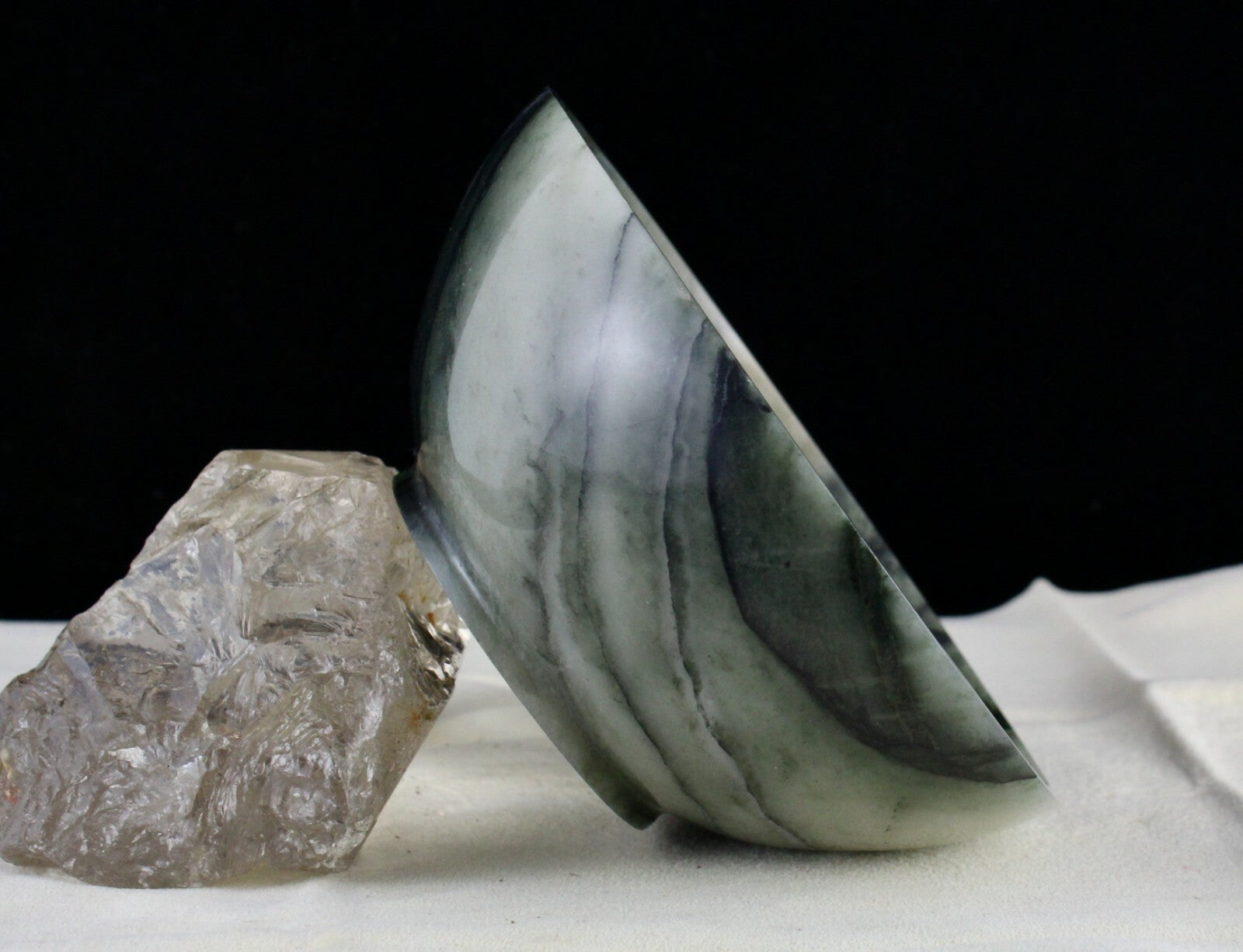 1660 Ct Natural Green Agate Carved Designer Round Bowl For Home Decor