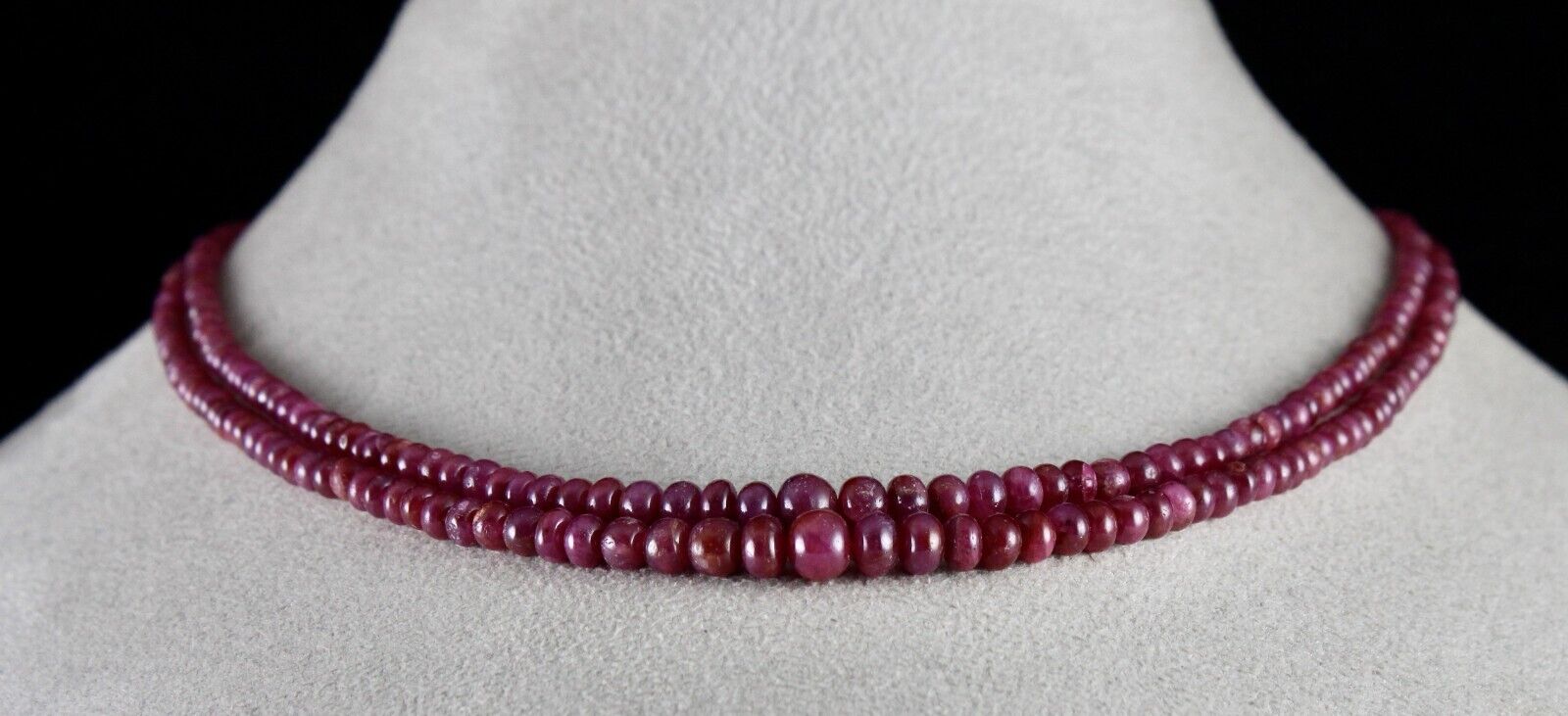 Natural Untreated Ruby Beads Round 2 L 129 Ct Red Gemstone Fashion Necklace