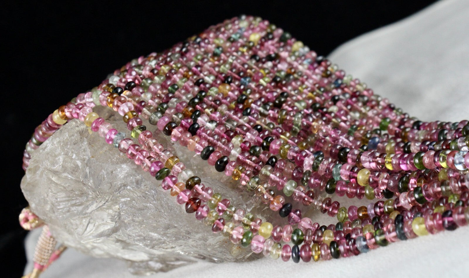 Certified Natural Tourmaline 9 Line Necklace 668ct Multi-colour Gemstone Strand