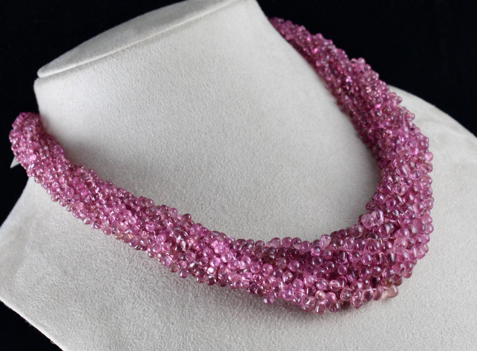 Certified Natural Tourmaline Rubellite Teardrop 626 Ct Gemstone Necklace