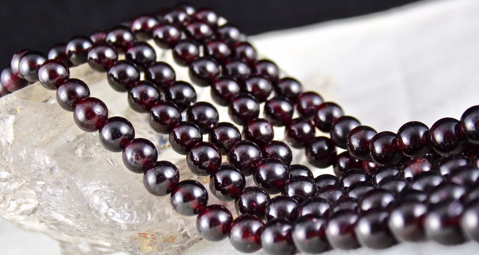 Natural Red Garnet Beads Round 3 L 1451 Ct Gemstone Beaded Fashion Necklace