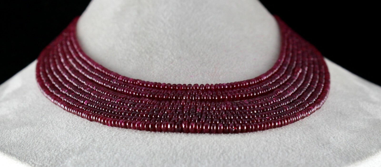 Certified Natural Ruby Beads 541ct Necklace 9 Line For Ladies