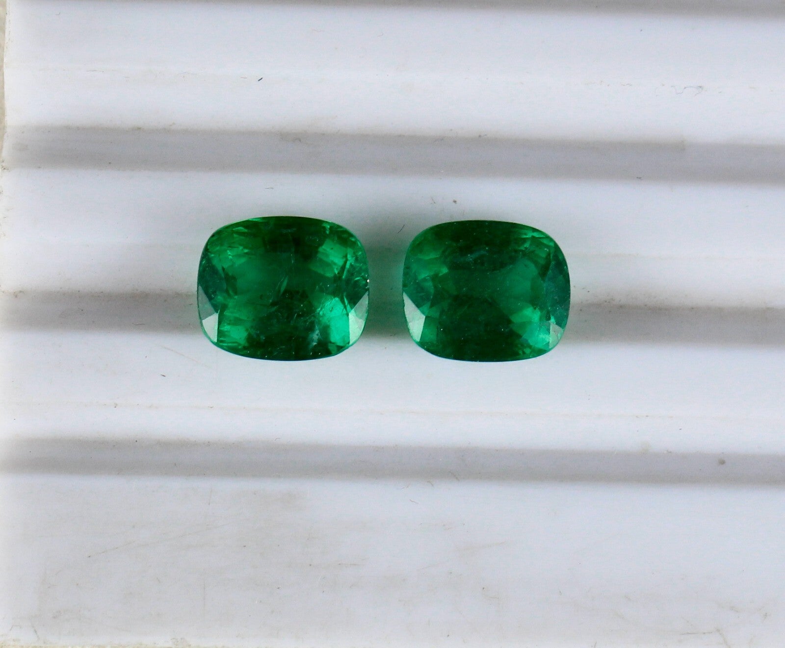 Certified Natural Zambia Emerald 10.55 Ct Cushion Pair Loose Gemstone Earring