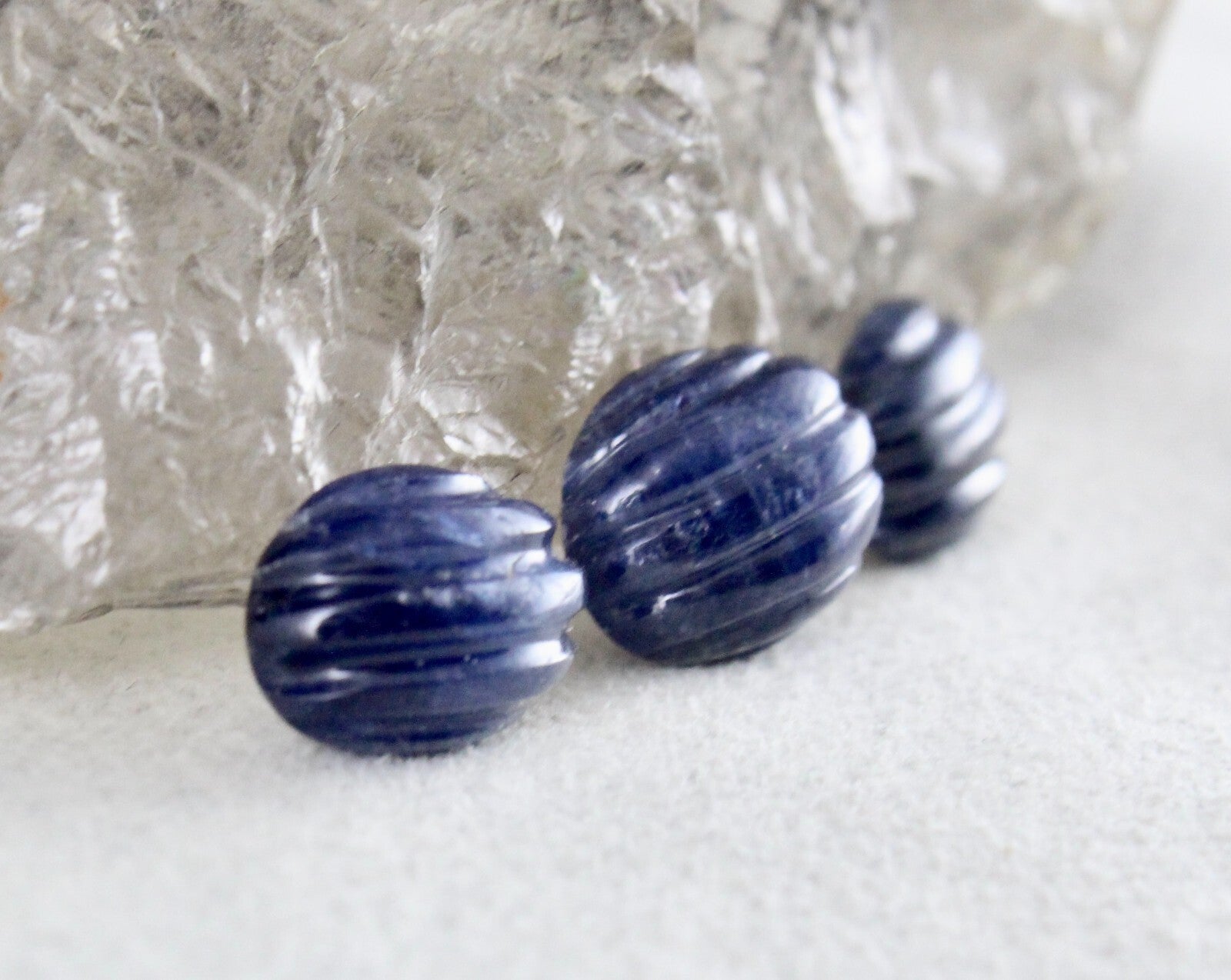 Certified Natural Blue Sapphire Carved Oval 3 Pc 15.21 Ct Loose Gem For Ring