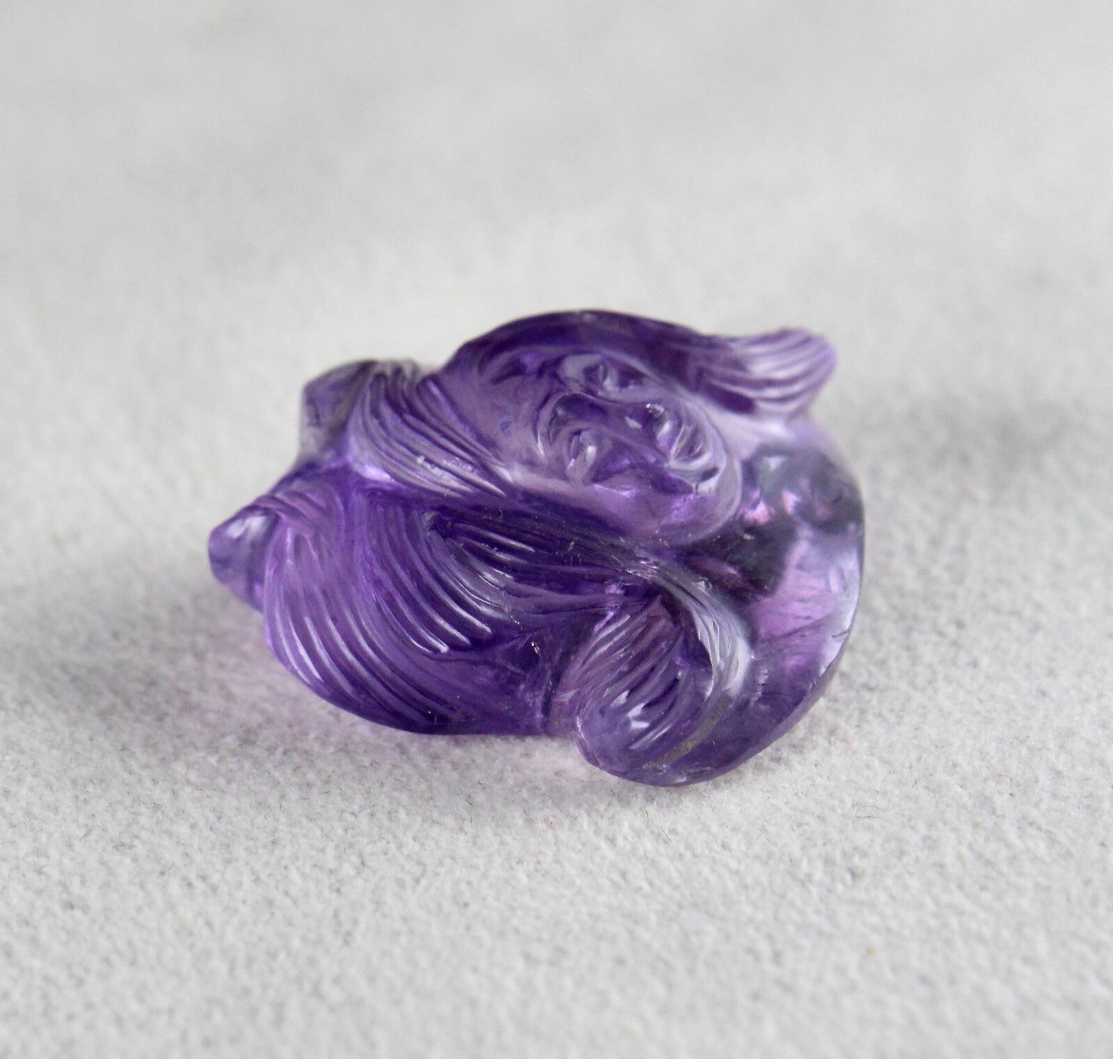 Natural Brazilian Amethyst 46.89ct Lady Carved Gemstone Pendant Design