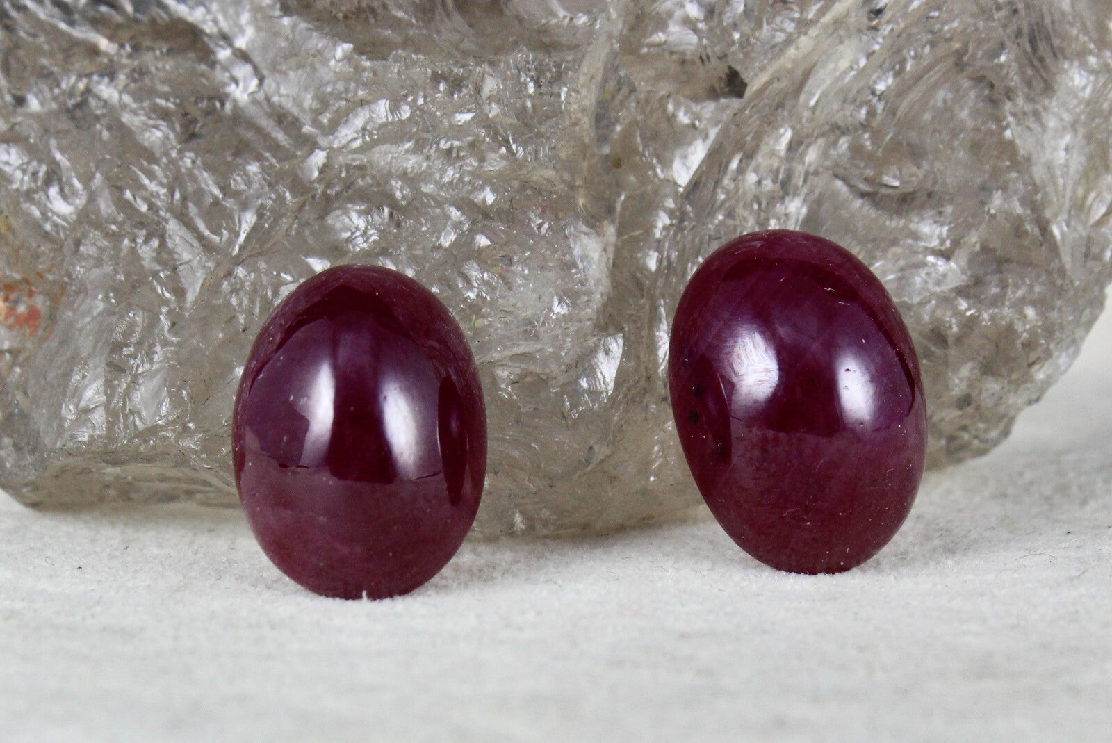 Certified Natural Untreated Ruby Oval Cabochon 36.50 Ct Gemstones Earrings