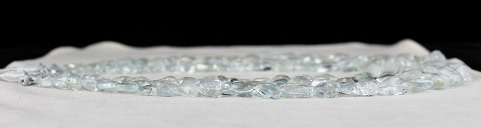 Certified Natural Blue Topaz 4 Line 1215ct Beaded Fine Necklace