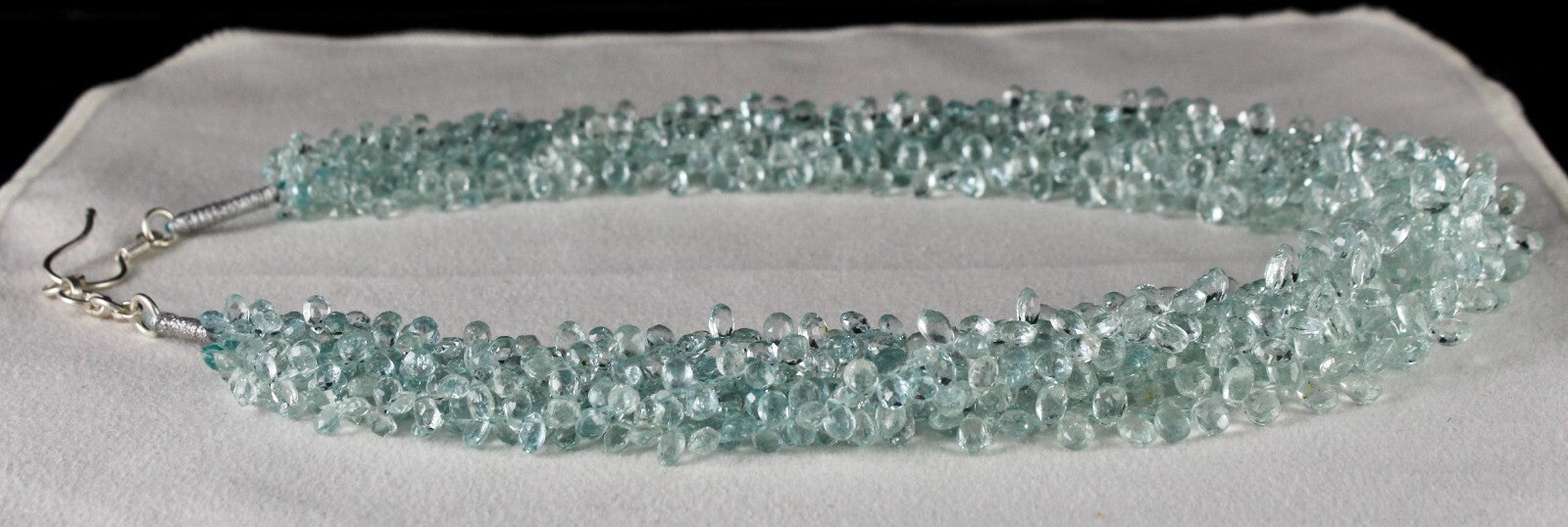 Certified Natural Aquamarine 688 Ct Sterling Silver Statement Necklace