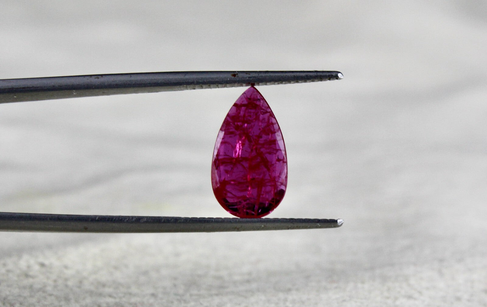 Certified Natural Ruby 1.78 Ct Pear Cut Unheated Mozambique Stone Ring Pendant