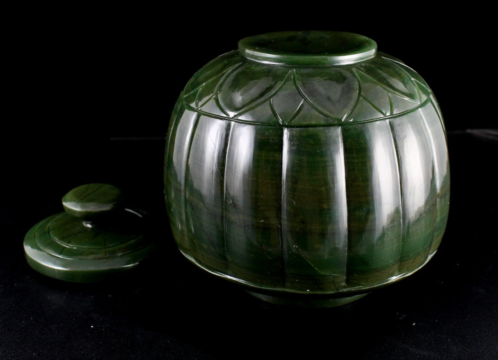 Rare 5" Green Moss Agate 4400ct Gemstone Carved Pot For Home Decor