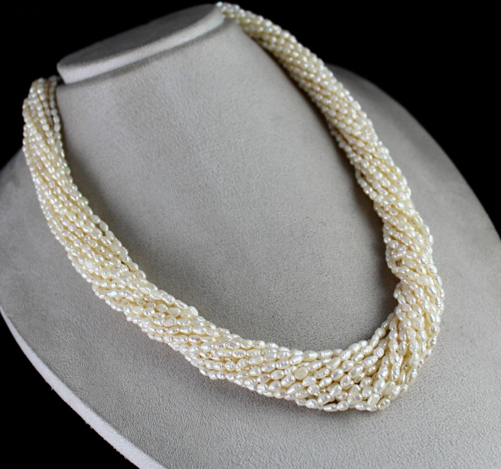 GENUINE FRESH WATER PEARL BEADS FANCY 17 L 802 CARATS GEMSTONE FASHION NECKLACE