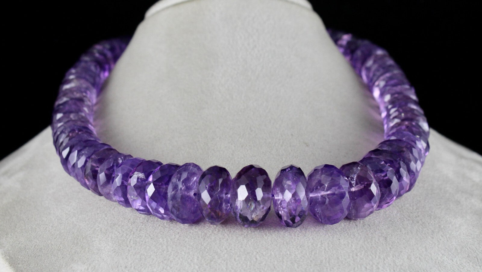 Certified Big Natural Brazilian Amethyst 1324 Ct Faceted Beads Necklace