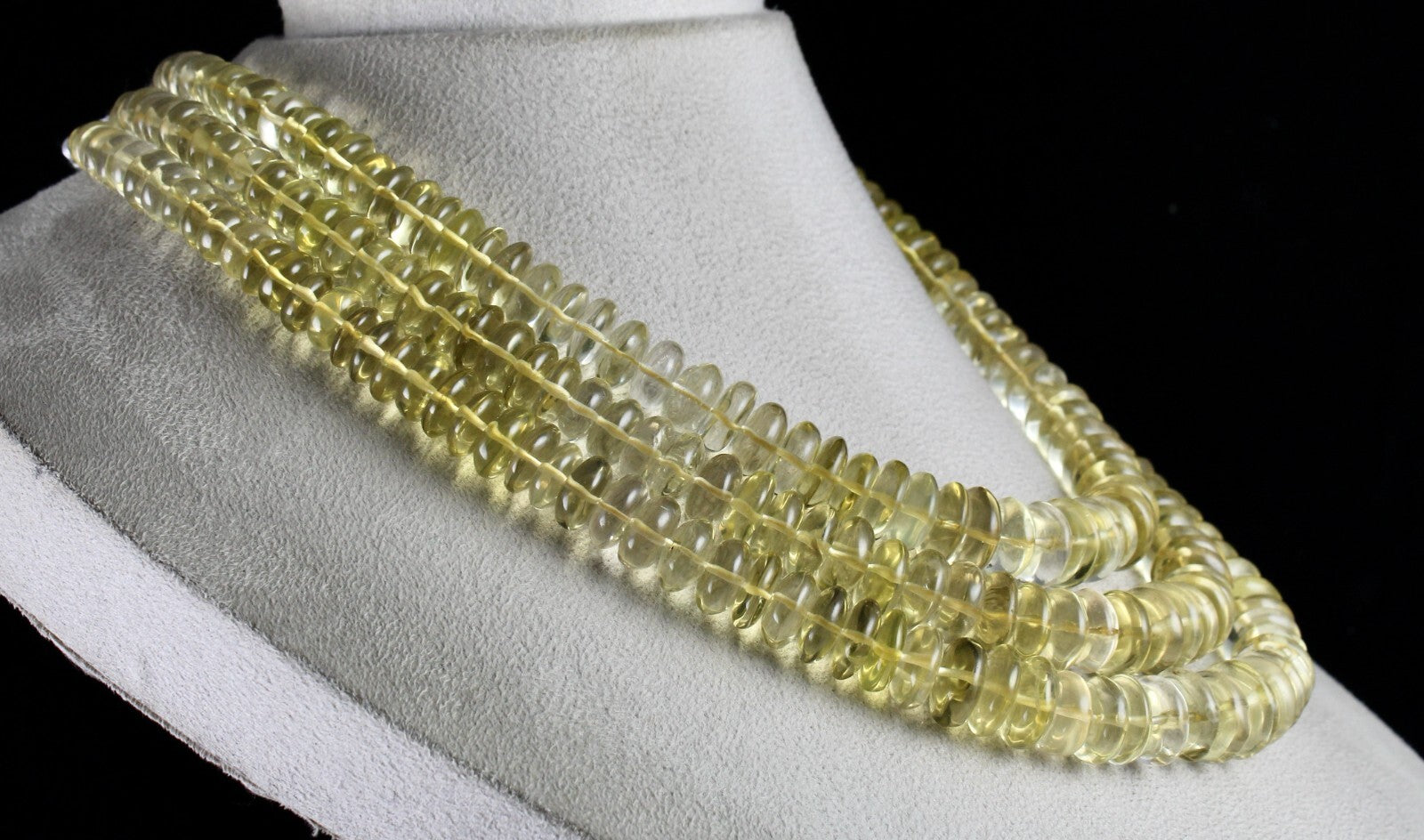 Natural Lemon Quartz Beads Necklace 1428 Ct Semi Precious Yellow Gemstone