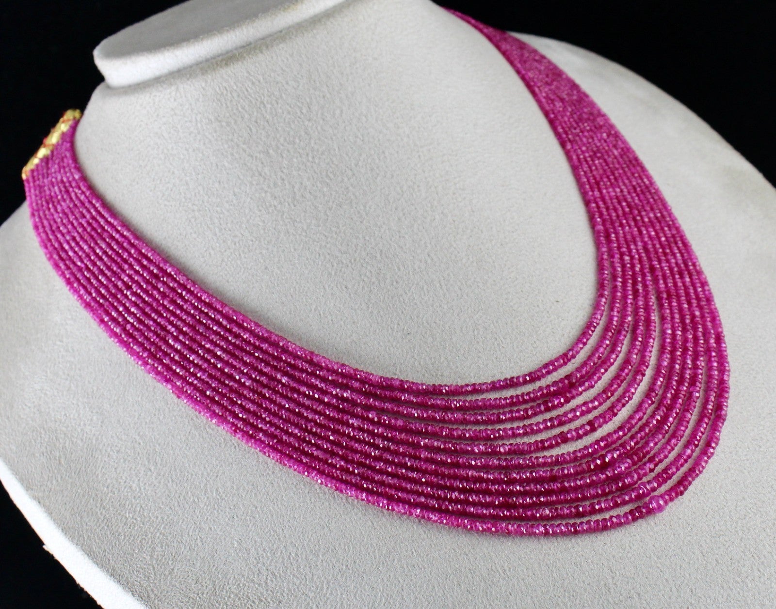 Certified Natural Heated Burma Ruby Necklace 295 Ct Beaded Gemstone 11 L Strand