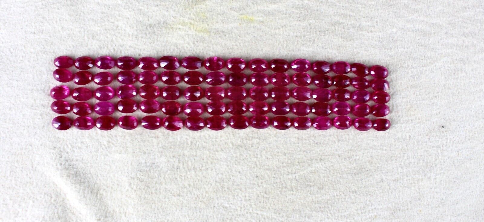 CERTIFIED NATURAL HEATED BURMA RUBY OVAL CUT 80 PC 46.30 CTS GEMSTONE BRACELET