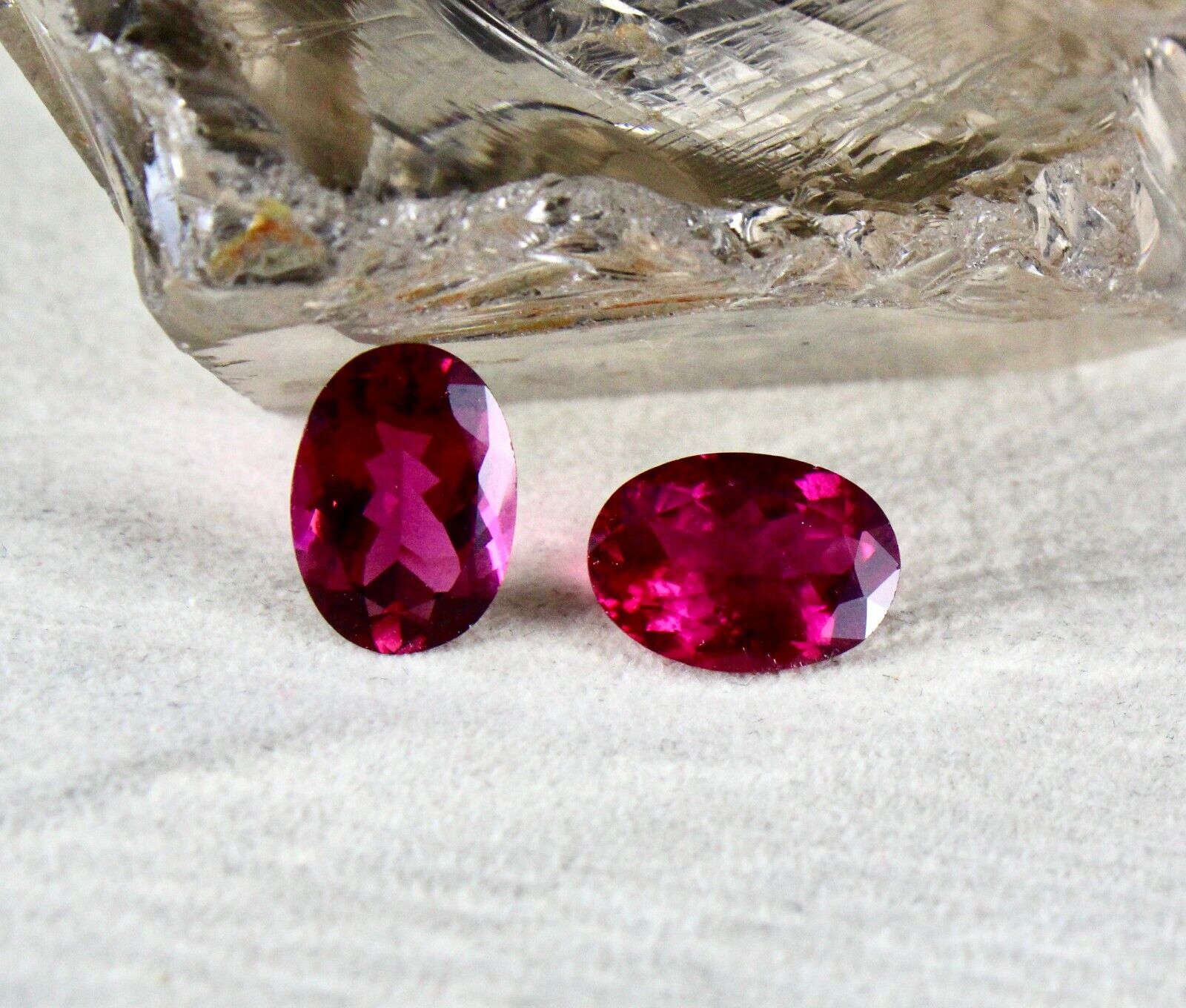 NATURAL PINK TOURMALINE RUBELLITE OVAL PAIR 10.60 CARATS LOOSE GEMSTONE EARRING