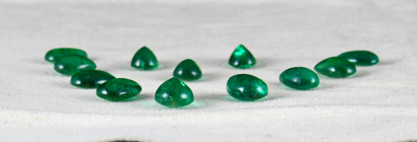 Certified Natural Emerald Pear Cabochon 31.36 Ct Loose Gemstone Jewelry Set