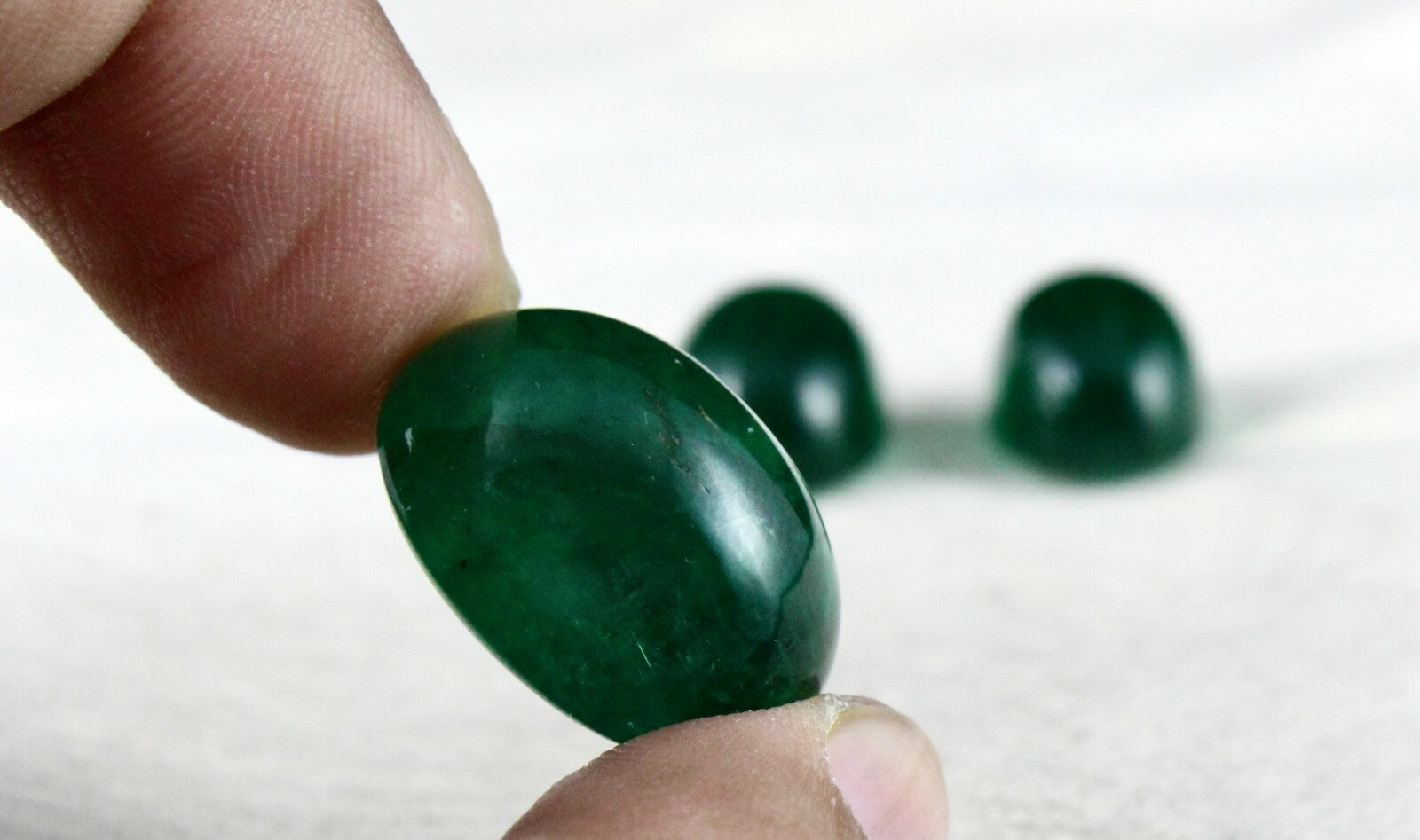 Certified Natural Zambian Emerald 82.92 Ct Oval Cabochon Gemstone Set