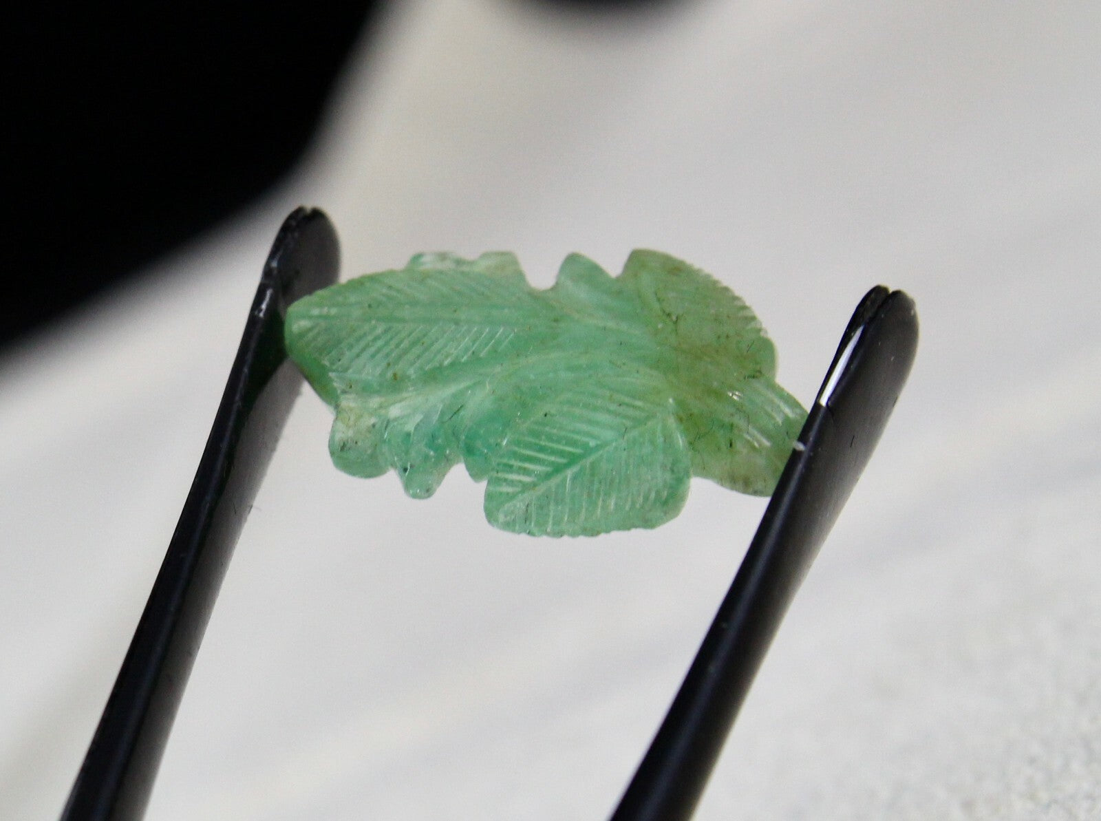Colombian Emerald Carved Leaf 6.30 Ct Gemstone For Pendant Ring