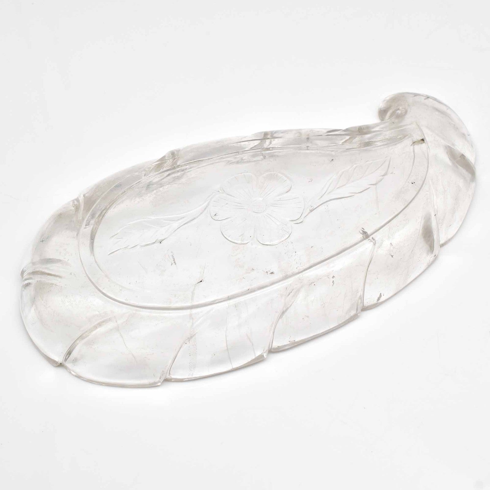Certified Antique 1232 Ct Natural Rock Crystal Quartz Engraved Gem Bowl Decor