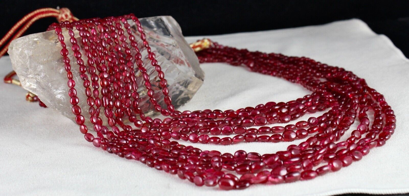 Natural Certified Red Spinel Beads Long 11 L 619 Ct Gemstone Important Necklace