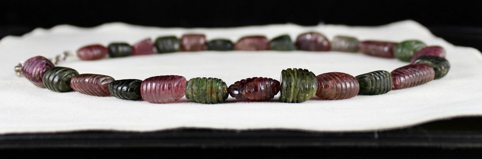 Certified Natural Multi Colour Tourmaline 849 Ct Carved Beads Ladies Necklace