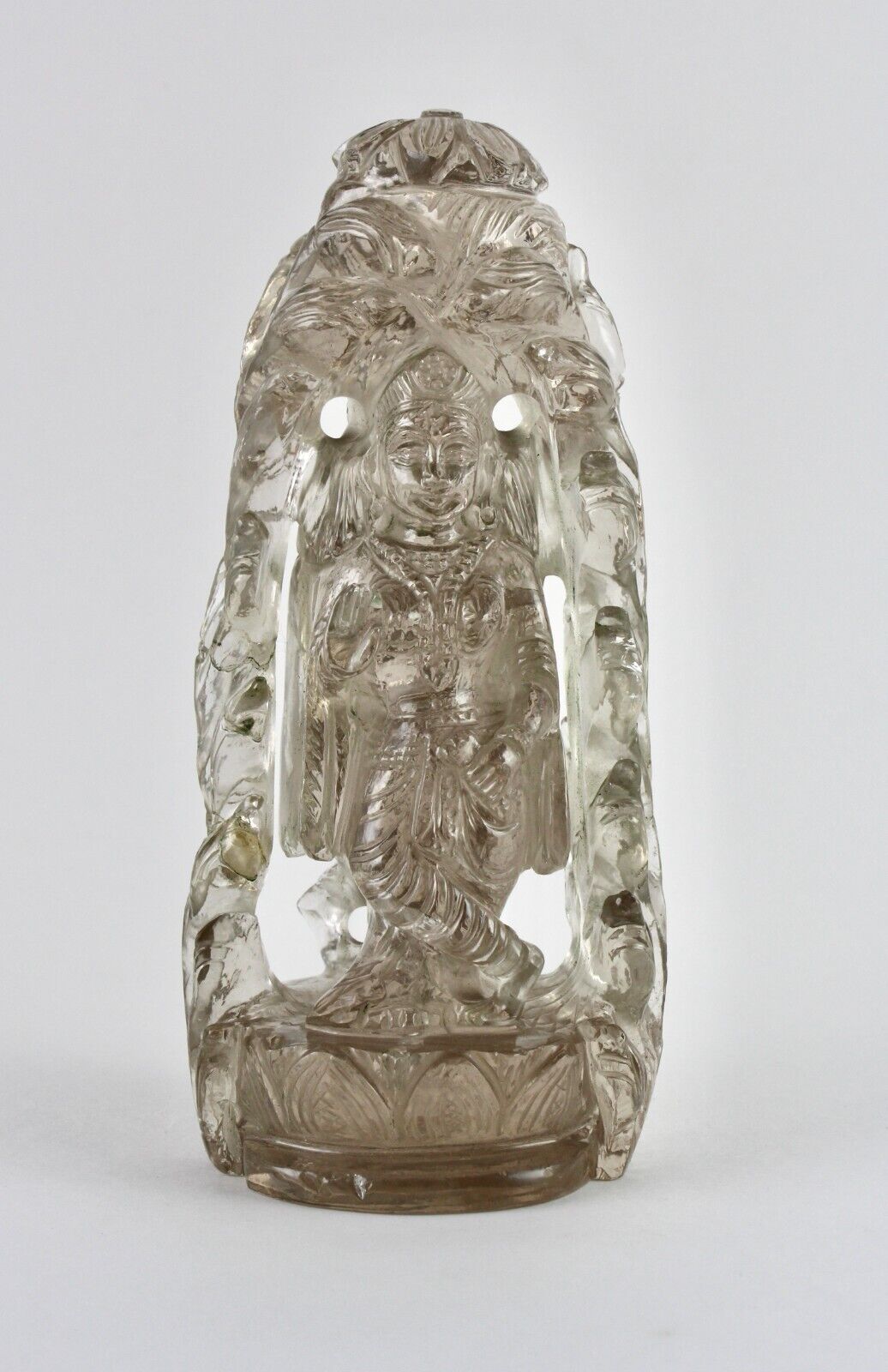 Spiritual Natural Smoky Quartz Lord Radha Krishna 3895 Ct Gem Statue Home Decor