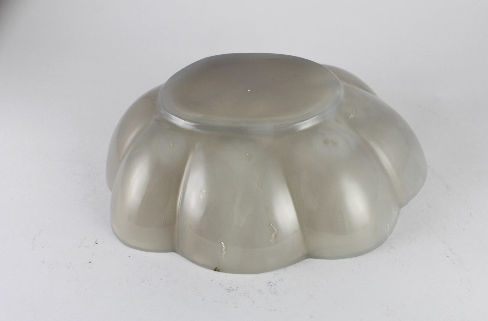 Handmade Rare Natural Chalcedony 1629 Ct Carved Oval Gemstone Bowl Decor