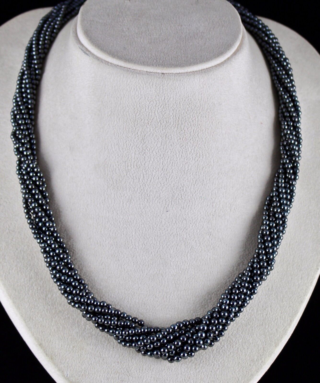 NATURAL HEMATITE BEADS 9 LINE 23 INCH 725 CARATS ROUND GEMSTONE LADIES NECKLACE