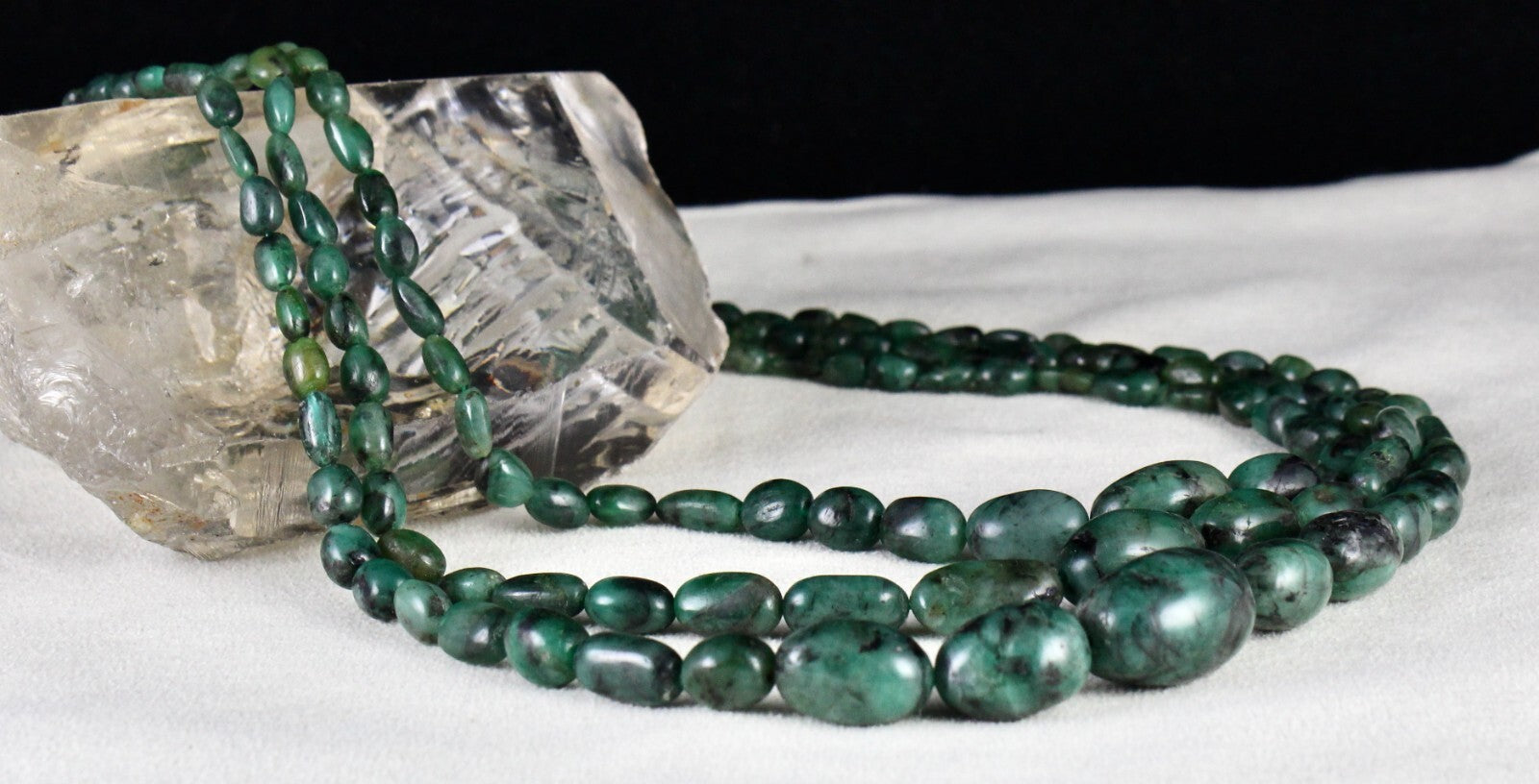 Certified Antique Necklace 3l Natural Emerald 435 Ct Beads Vintage Gemstone