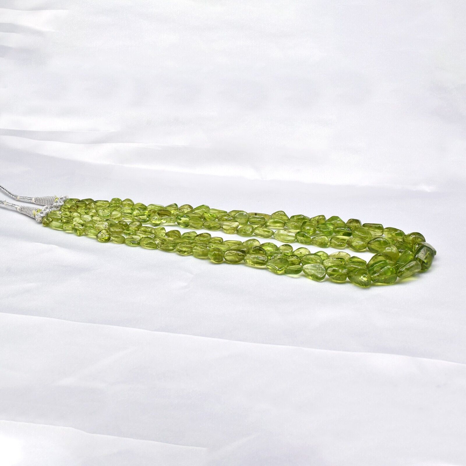 Natural Peridot Necklace Beads Tumble 3 L 663 Ct Drilled Gemstone Gift for her