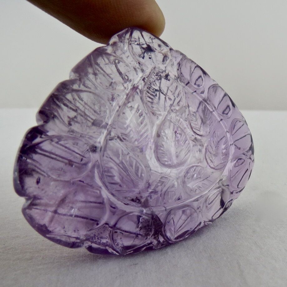 NATURAL BRAZILIAN AMETHYST HEART CARVED 253 CTS 46 MM BIG GEMSTONE PENDANT