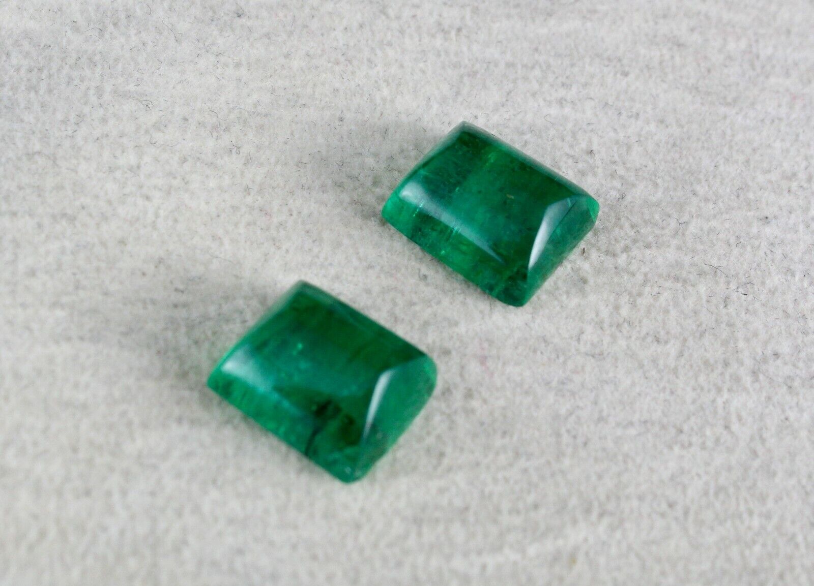 GTL CERTIFIED NATURAL ZAMBIA EMERALD CABOCHON 15.43 CARATS GEMSTONE PAIR EARRING