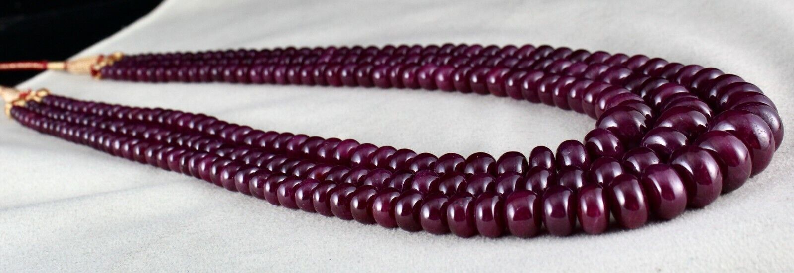 NATURAL UNHEATED RUBY BEADS ROUND 3 LINE 1190 CTS 16 MM BIG GEMSTONE NECKLACE