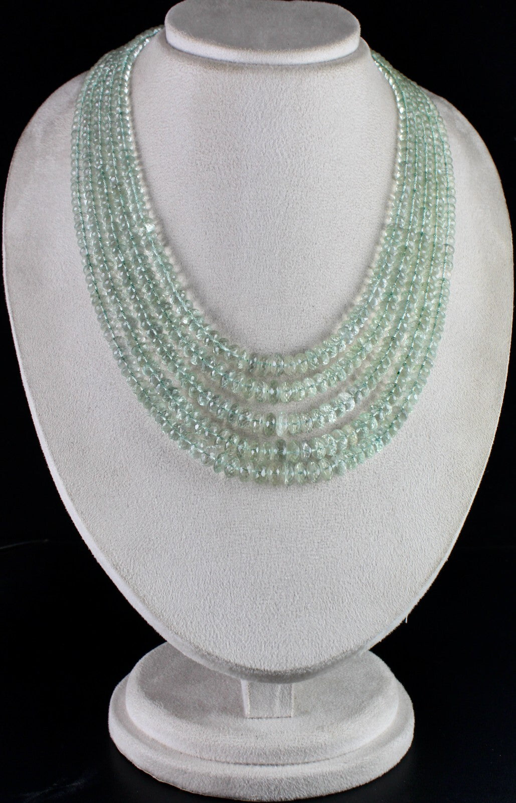 Certified Green Amethyst Faceted Round 935 Ct Beads Fashion Necklace For Women