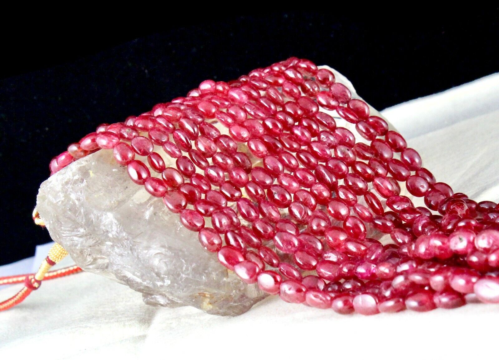 Natural Red Spinel Cabochon Beads 7 Line 814 Carats Gemstone Precious Necklace