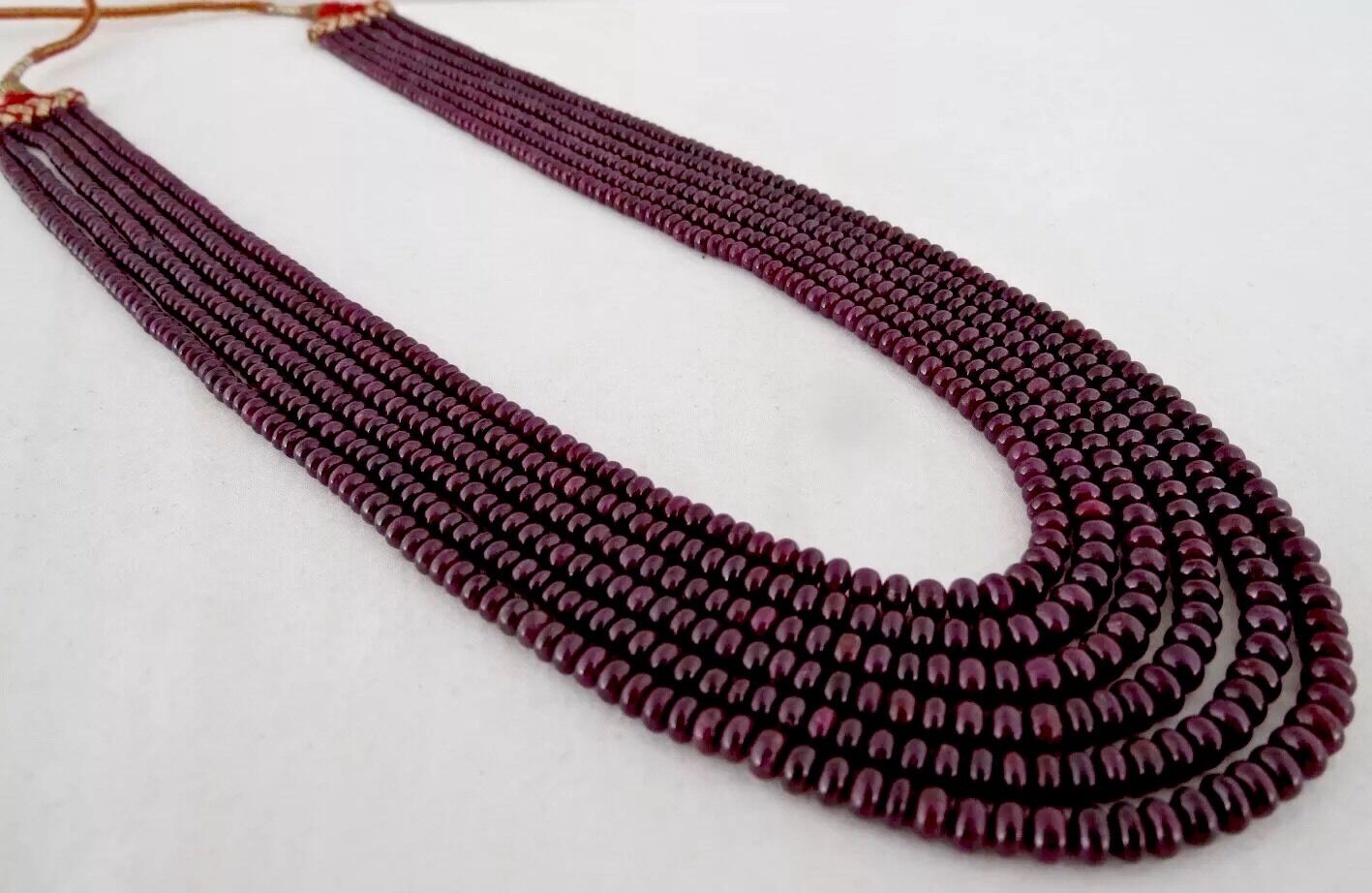 Natural Untreated Ruby Beads Round 6 Line 451 Carats Precious Gemstone Necklace