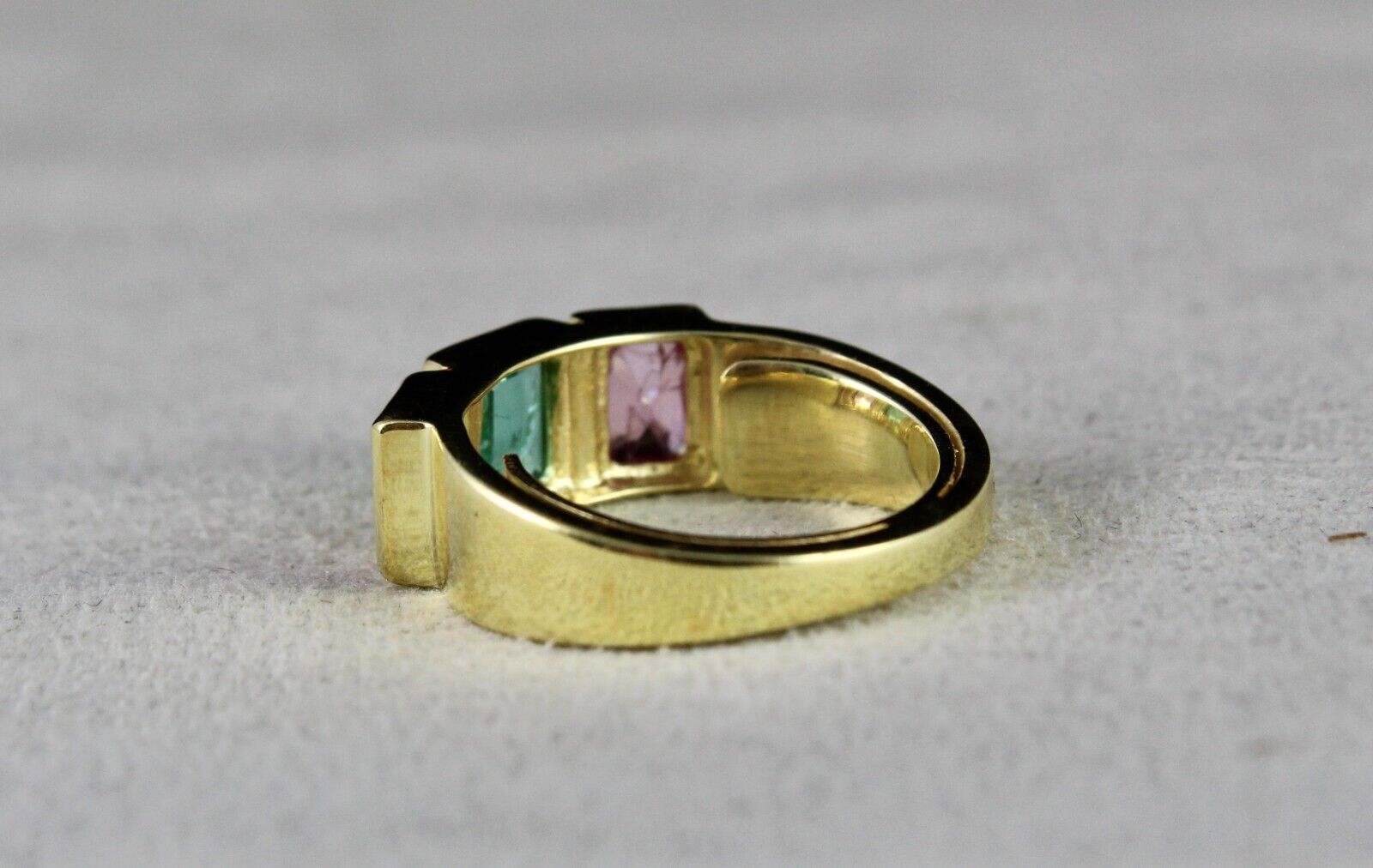 ELEGANT NATURAL OLD SPINEL EMERALD CUSHION GEMSTONE FINEST UNISEX SILVER RING