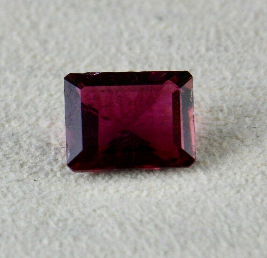 NATURAL RUBELLITE RED TOURMALINE 11x9 MM OCTAGON CUT 4.43 CARATS GEMSTONE RING