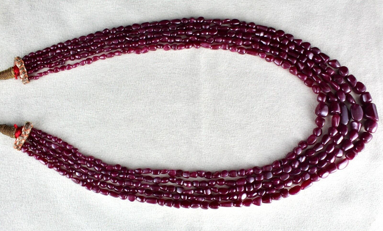 NATURAL UNTREATED RUBY BEADS UNEVEN TUMBLE 5 L 715 CTS GEMSTONE FINEST NECKLACE