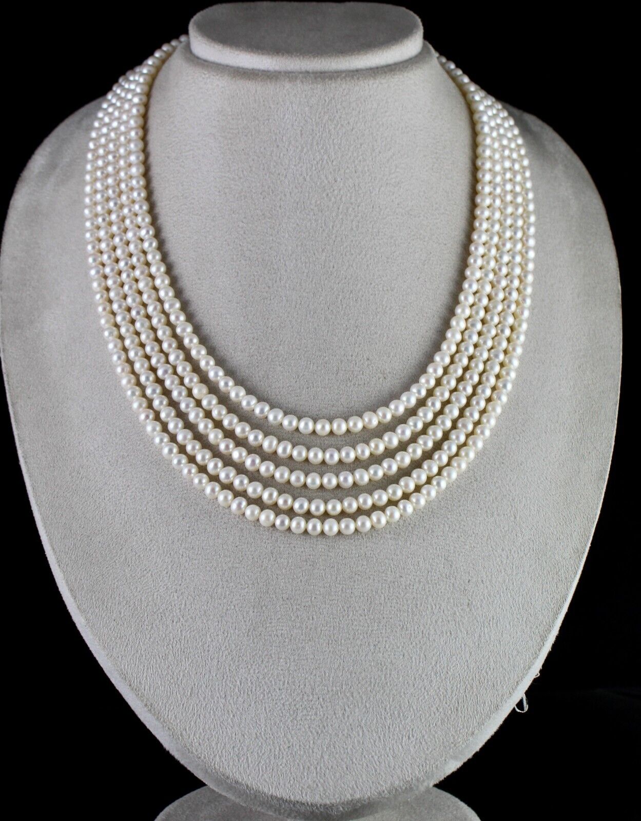 GENUINE FRESH WATER PEARL BEADS ROUND 5 L 525 CARATS GEMSTONE FASHION NECKLACE