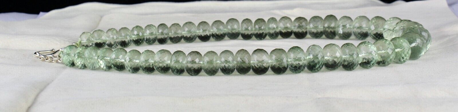 Natural Green Amethyst Beads Faceted Round 867 Ct Gemstone Statement Necklace