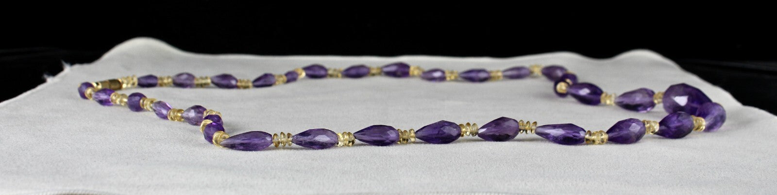 Natural Citrine Amethyst Faceted Pear 232ct Gemstone Fashion Necklace
