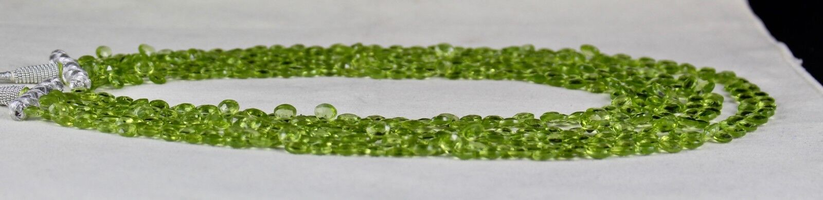 Natural Peridot Beads Teardrop 4 L 521 Ct Green Fine Gemstone Stylish Necklace