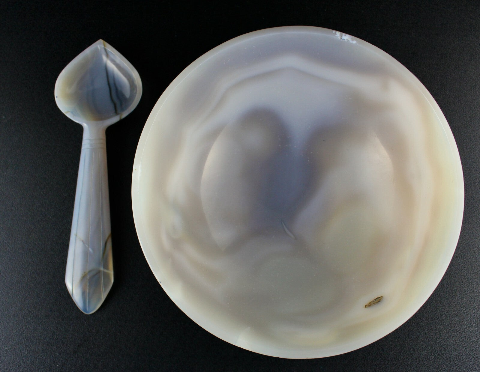 Handcrafted Natural Chalcedony 1825 Ct Designer Bowl Spoon For Home Decor