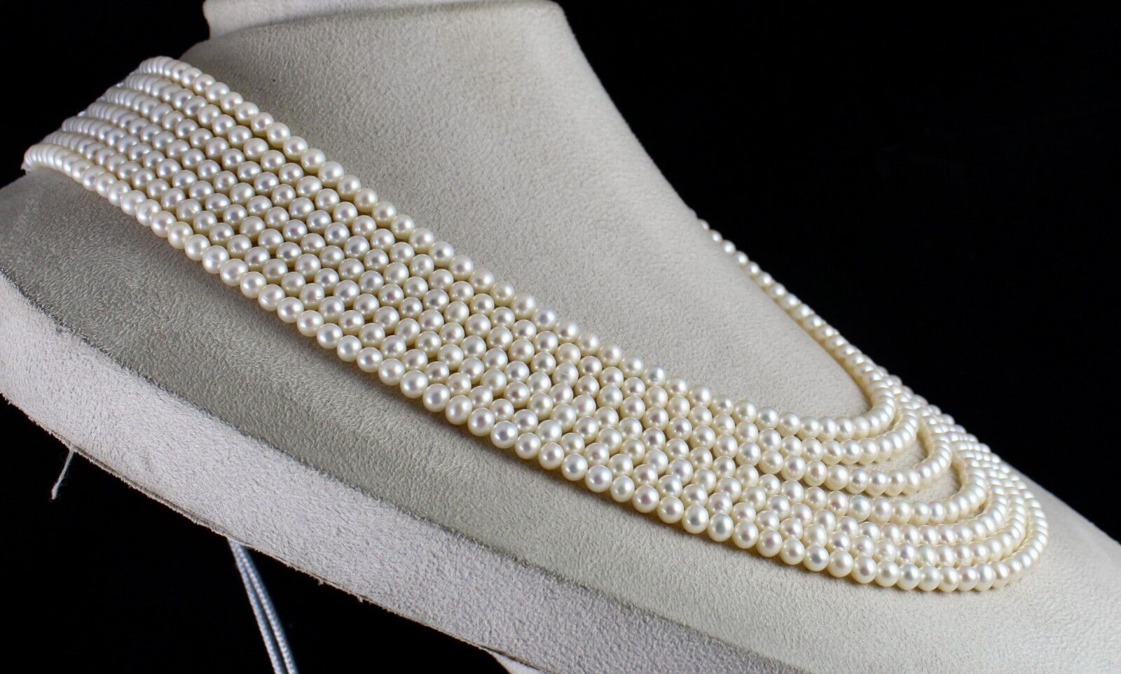 GENUINE FRESH WATER PEARL BEADS ROUND 7 L 808 CARATS GEMSTONE FASHION NECKLACE
