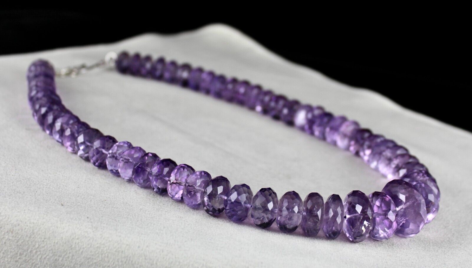 NATURAL AMETHYST BEADS FACETED ROUND 1 L 1005 CARATS GEMSTONE FASHION NECKLACE