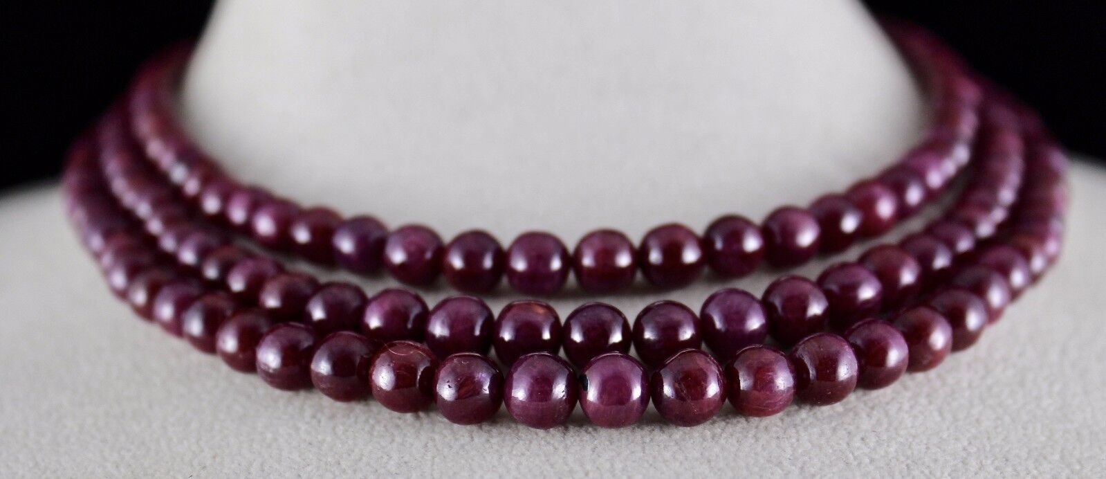 Untreated Natural Red Ruby Beads Round 3 L 638 Ct Precious Gemstone Necklace