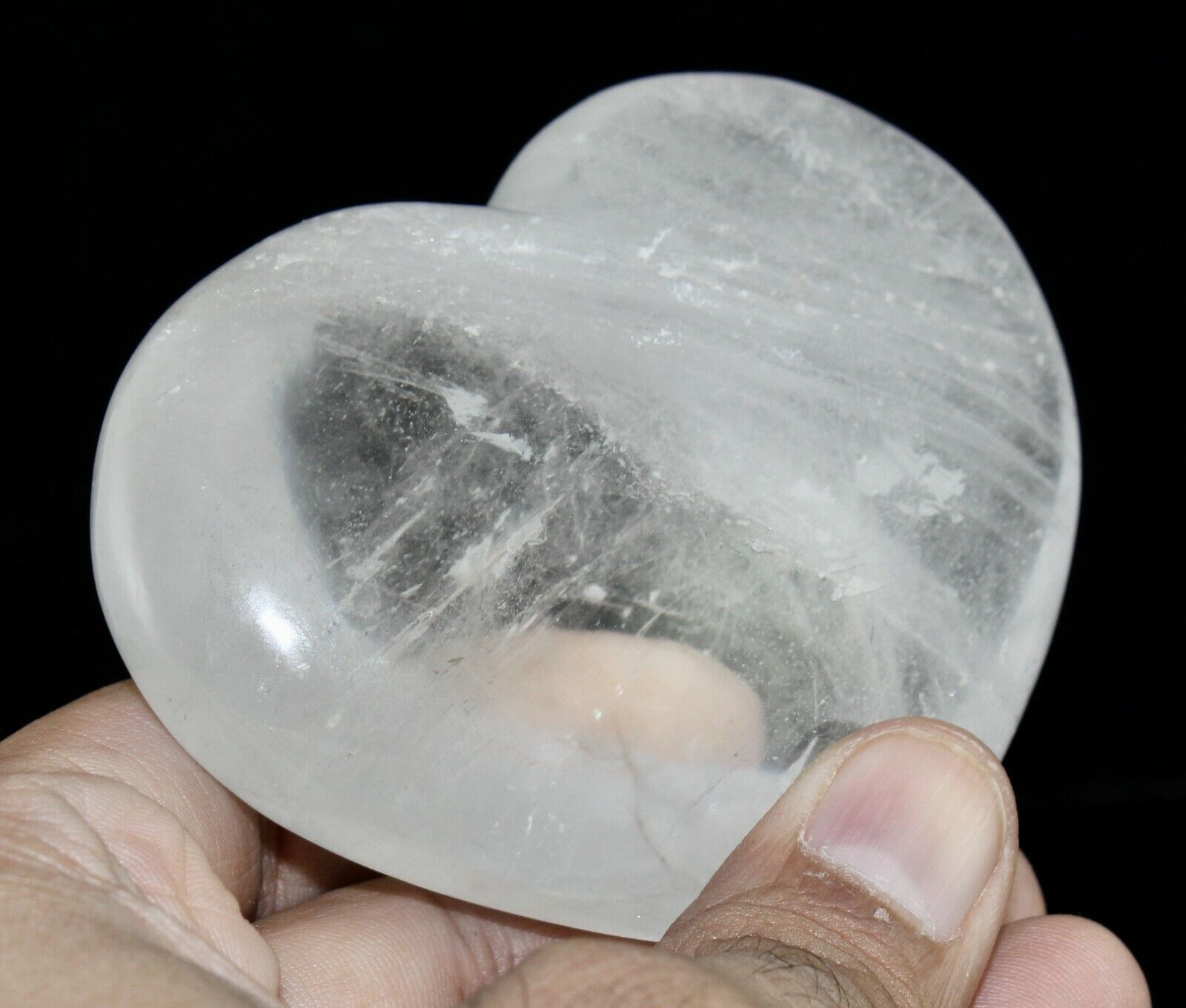 NATURAL ROCK CRYSTAL QUARTZ HEART 1329 CTS PAPER WEIGHT GEMSTONE HOME DECOR